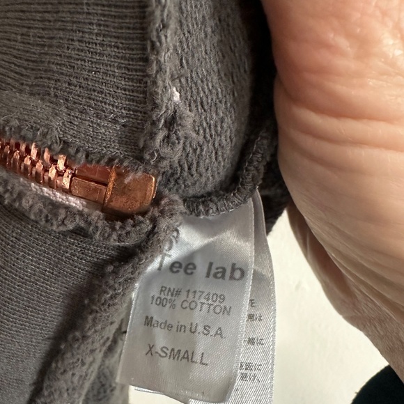 Frank & Eileen Tee Lab Asymmetrical Zip Up Raw Hem Fleece Gray Moto Jacket, XS - Picture 3 of 7